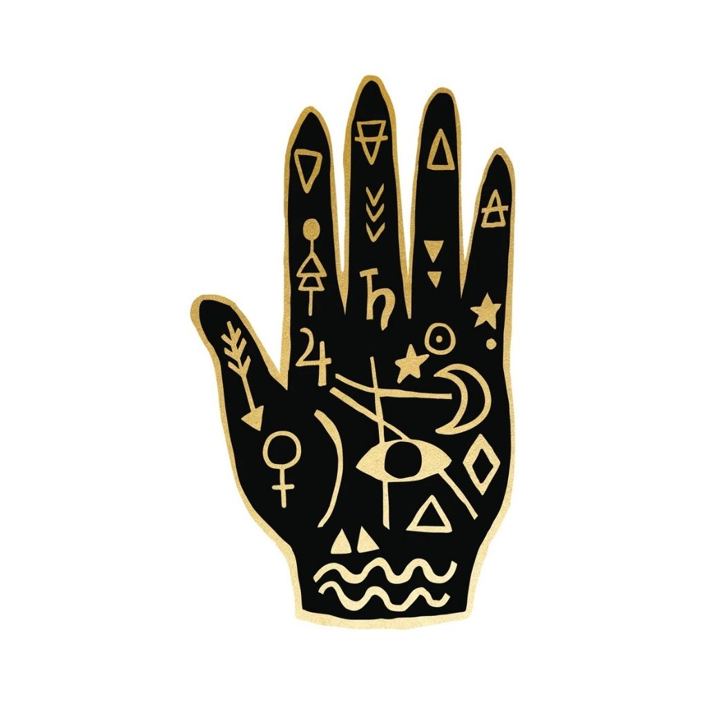 Tattly Mystic Hand Yellow Owl tattoo midlertidig tatovering Barnefryd.no