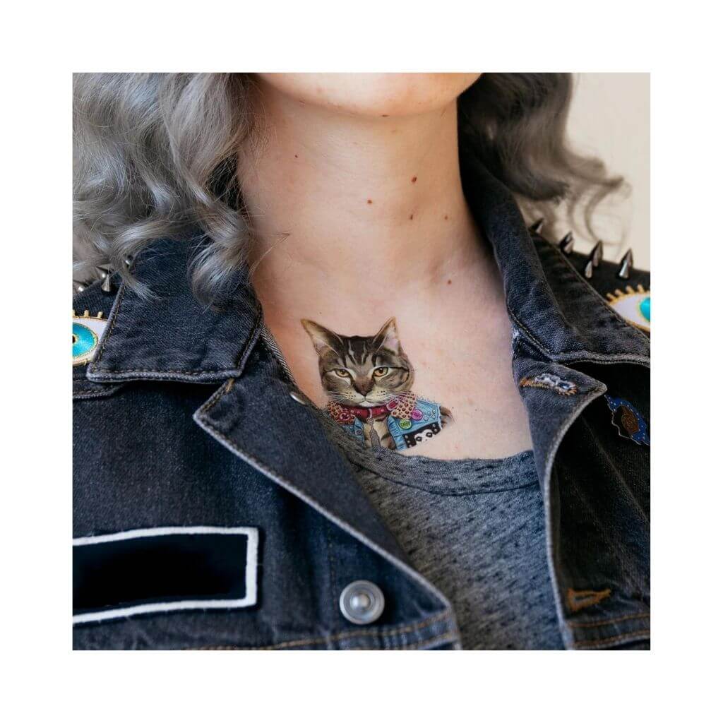 Tattly Punk Cat katt tatto midlertidig tatovering barnefryd
